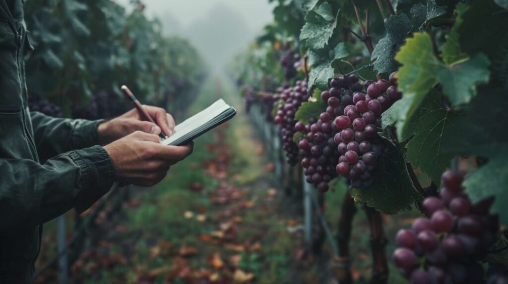 red grapes vineyard cinematic style